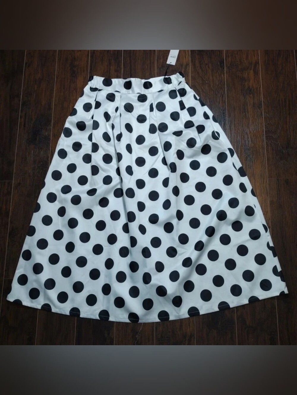 Choies Black and White Polka Dot Midi A Line Skirt
